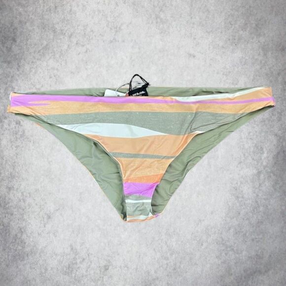 prAna Bikini Bottom Womens Size L Cheeky Low Rise Reversible Beach Swimwear NEW - Picture 1 of 13